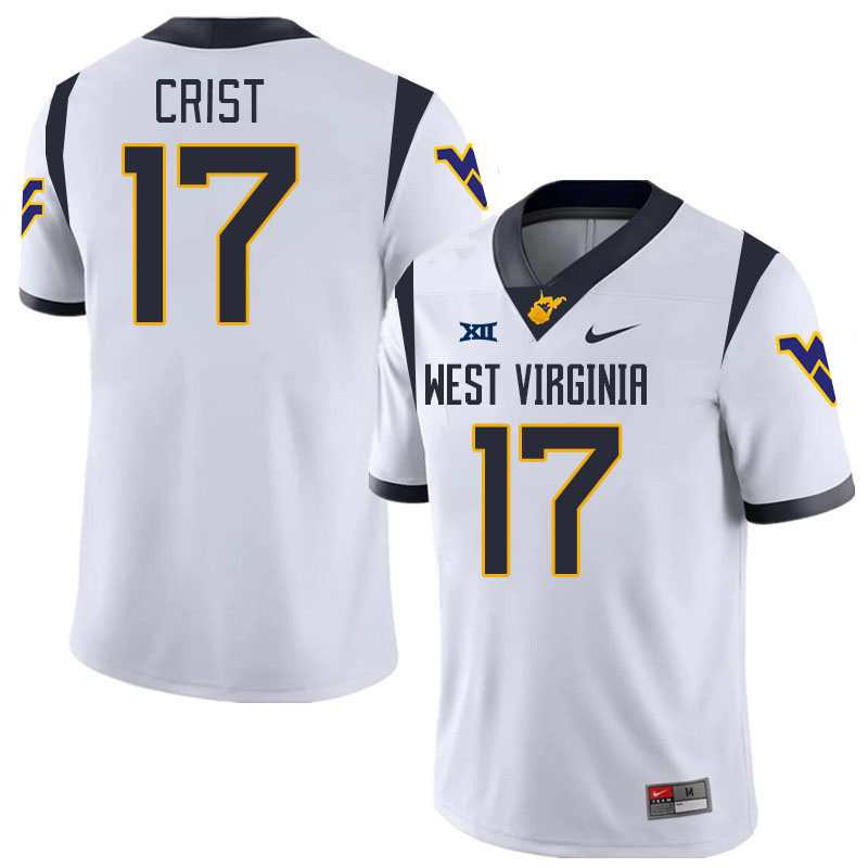 #17 Jackson Crist West Virginia Mountaineers College 2024 New Uniforms Football Jerseys Stitched Sale-White